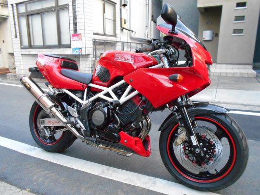 TRX850 ワンオフマフラー装着